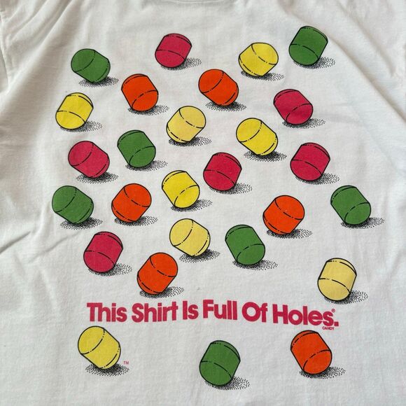 VINTAGE 1991 Lifesavers Candy Holes Promo Graphic T-shirt Mens Single Stitch - Picture 2 of 8